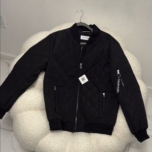 Calvin Klein Black Quilted Bomber Jacket